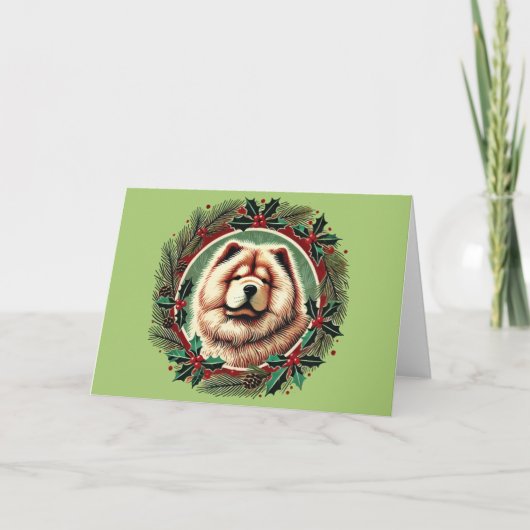 Chow Kerstshows hond Kaart (Voorkant)