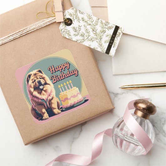 Chow Kleurrijk Vierkante Sticker (Geschenken)