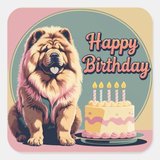 Chow Kleurrijk Vierkante Sticker (Voorkant)