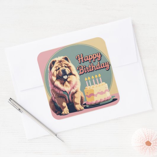 Chow Kleurrijk Vierkante Sticker (Envelop)