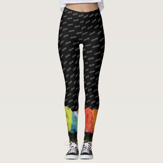 CHOW LINE 6 waterverf stikt leggings (Voorkant)