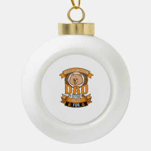Chow Papa Hond Krans Pootafdrukken Keramische Bal Ornament