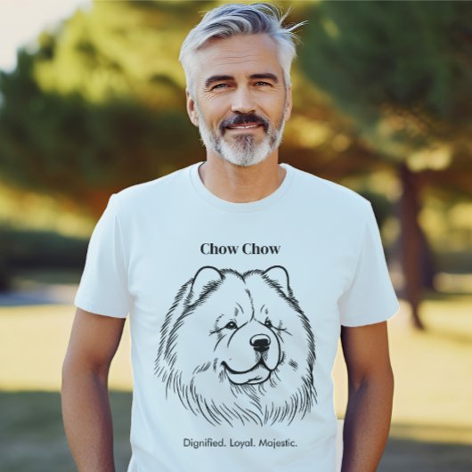 Chow Portrait Black Line Illustratie T-shirt