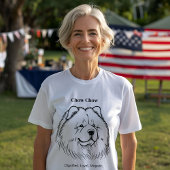 Chow Portrait Black Line Illustratie T-shirt