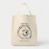 Chow Portrait Black Line Illustratie Tote Bag (Voorkant)