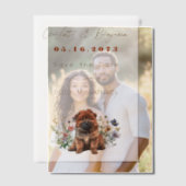 Chow Puppy Dog en Wildflowers Bewaar de datum Vellum Uitnodigingen (Offset (Koppel))