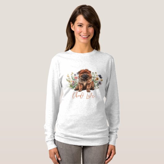 Chow Puppy Love Long-sleeve T-shirt (Voorkant volledig)
