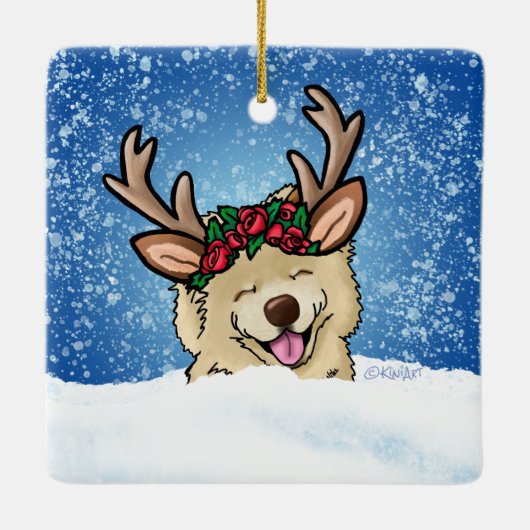 Chow Reindeer Ceramic Ornament (Achterkant)