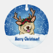 Chow Reindeer Metalen Ornament (Achterkant)