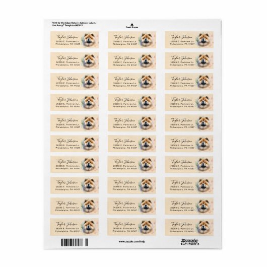 Chow Return-adreslabel Etiket (Full Sheet)