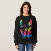 Chow Shepherd Tie Dye Love Dog Mam Trui (Voorkant volledig)