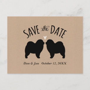 Chow Silhouetten Bruiloft Save the Date Aankondigingskaart