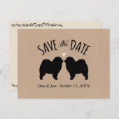 Chow Silhouetten Bruiloft Save the Date Aankondigingskaart (Voorkant / Achterkant)