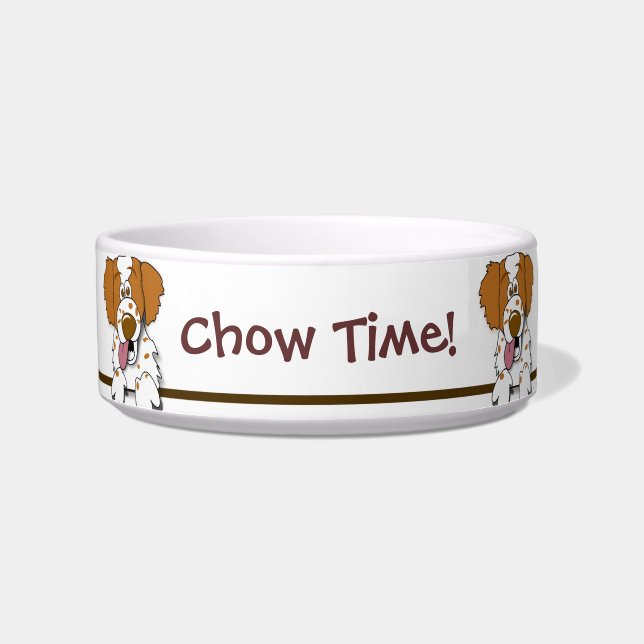 Chow Time Cute Brittany Spaniel Dog Pet Bowl Voerbakje (Voorkant)
