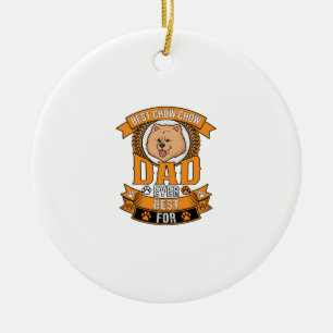 Chow Vader Hond Ever Krans Pootafdrukken Keramisch Ornament