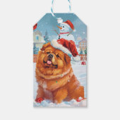 Chow Winter Wonderland Kerstvreugde Cadeaulabel (Voorkant)