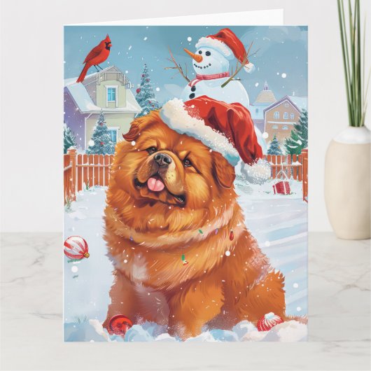 Chow Winter Wonderland Kerstvreugde Kaart (Voorkant)