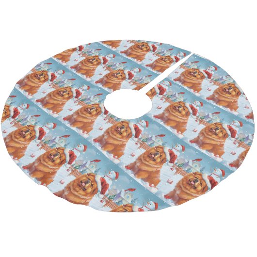 Chow Winter Wonderland Kerstvreugde Kerstboom Rok (Gekanteld)