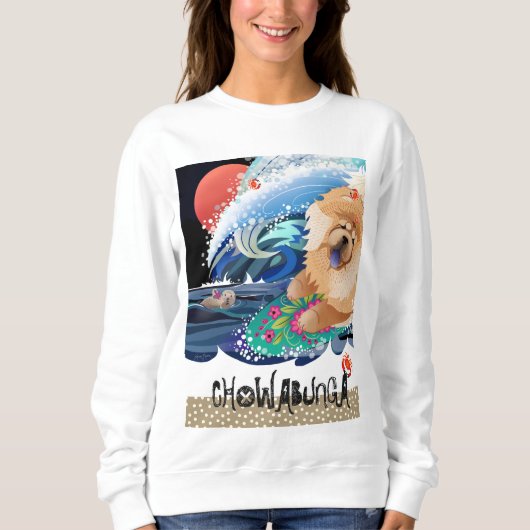 CHOWABUNGA - Chow - witte shirten Trui (Voorkant)