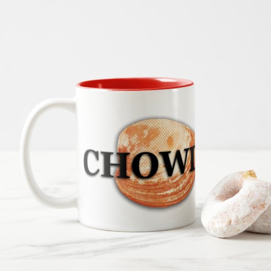 Chowda-Mok Tweekleurige Koffiemok (Met donut)