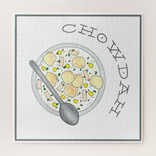 Chowdah Boston New England Clam Chowder Soup Bowl Legpuzzel (Horizontaal)