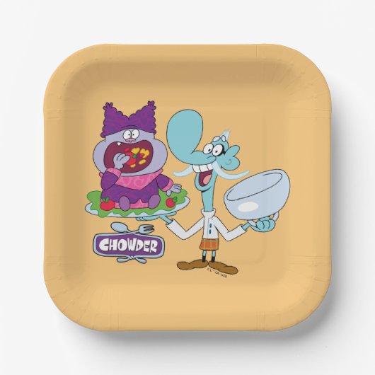 Chowder en Mung Daal Papieren Bordje (Voorkant)