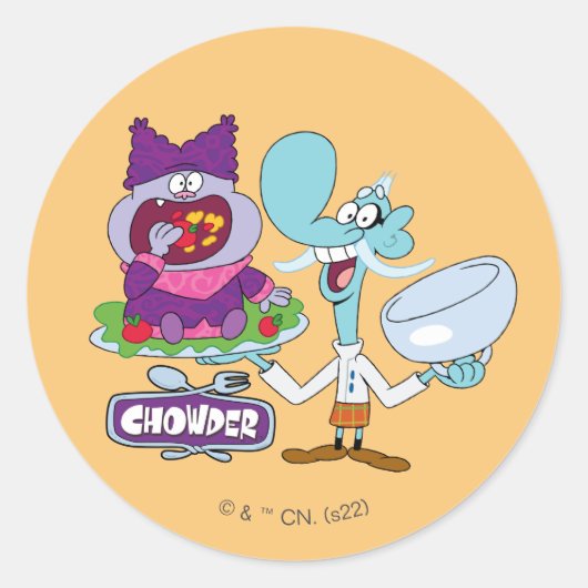 Chowder en Mung Daal Ronde Sticker (Voorkant)