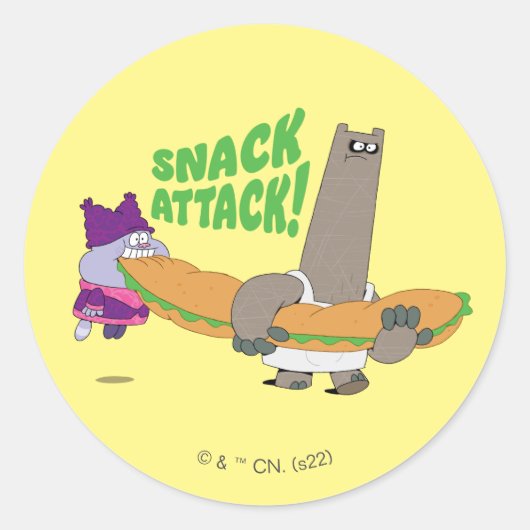 Chowder en Shnitzel Ronde Sticker (Voorkant)
