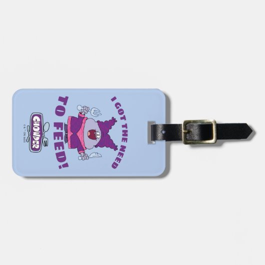 Chowder met vork en mes bagagelabel (Voorkant horizontaal)