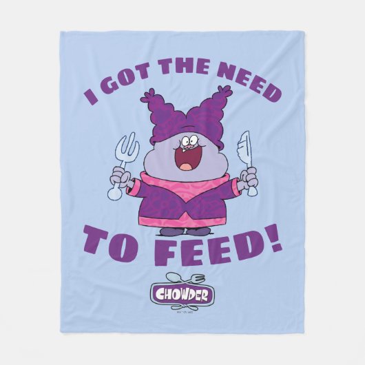 Chowder met vork en mes fleece deken (Voorkant)