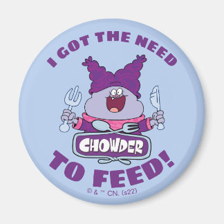 Chowder met vork en mes magneet