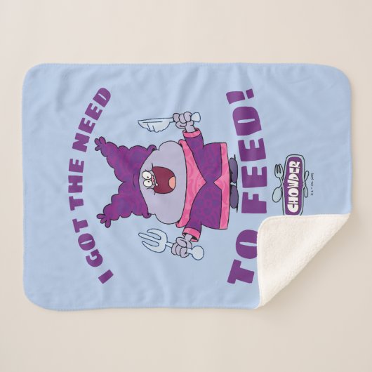 Chowder met vork en mes sherpa deken (Voorkant (horizontaal))