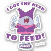 Chowder met vork en mes sticker (Voorkant)