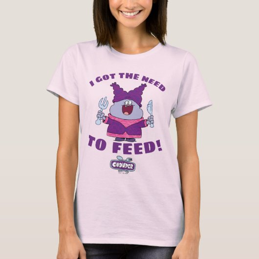 Chowder met vork en mes t-shirt (Voorkant)