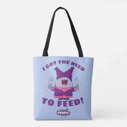 Chowder met vork en mes tote bag (Achterkant)