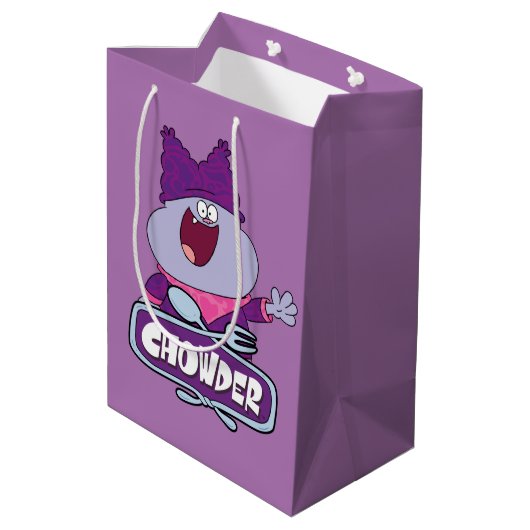 Chowder Waving Medium Cadeauzakje (Achterkant Gekanteld)