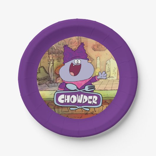 Chowder Waving Papieren Bordje (Voorkant)