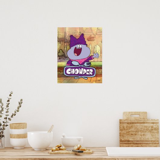 Chowder Waving Poster (Keuken)