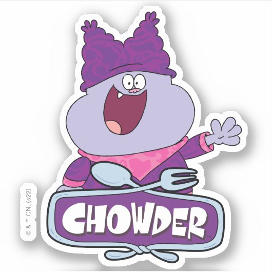 Chowder Waving Sticker (Voorkant)