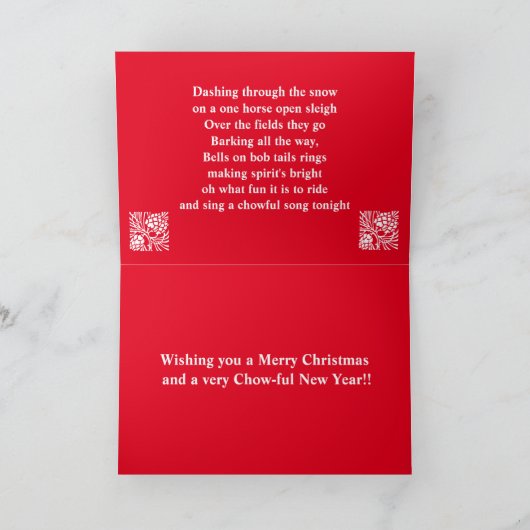 Chows Dashing door de sneeuw Feestdagen Kaart (Binnen)