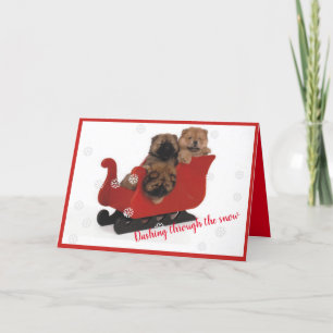 Chows Dashing door de sneeuw Feestdagen Kaart