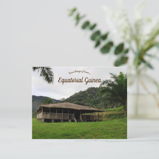 Choza of Hut in Equatoriaal-Guinea Briefkaart (Staand voorkant)