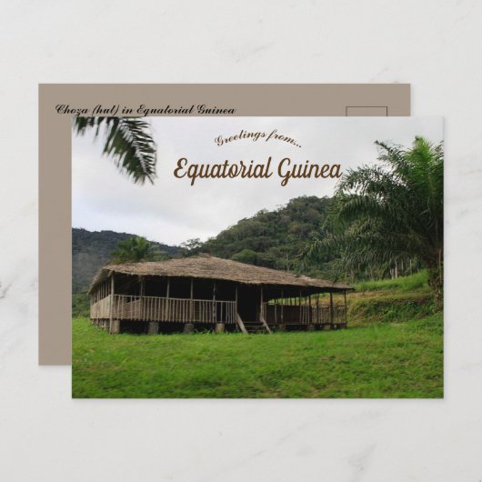 Choza of Hut in Equatoriaal-Guinea Briefkaart (Voorkant / Achterkant)