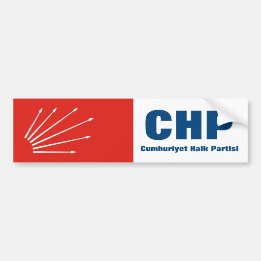CHP Turkse Republikeinse Partij Bumpersticker (Voorkant)