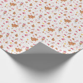 Chrictmas Gingerbrood Man Wrapping Paper Cadeaupapier (Hoek)