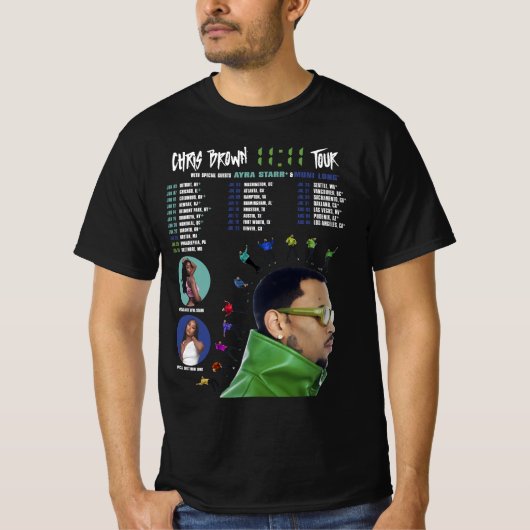 Chris 1111 Tour 2024 T-shirt Bruin 2024 (Voorkant)