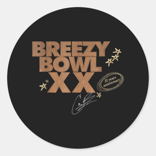 Chris Breezy XX 2025 Ronde Sticker (Voorkant)