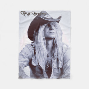 Chris Caffery Portret Black & White Fleece Deken