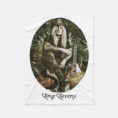 Chris Caffery Sitting with Guitars (ovaal) Fleece Deken (Voorkant)