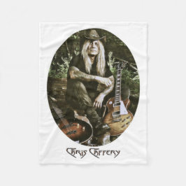 Chris Caffery Sitting with Guitars (ovaal) Fleece Deken